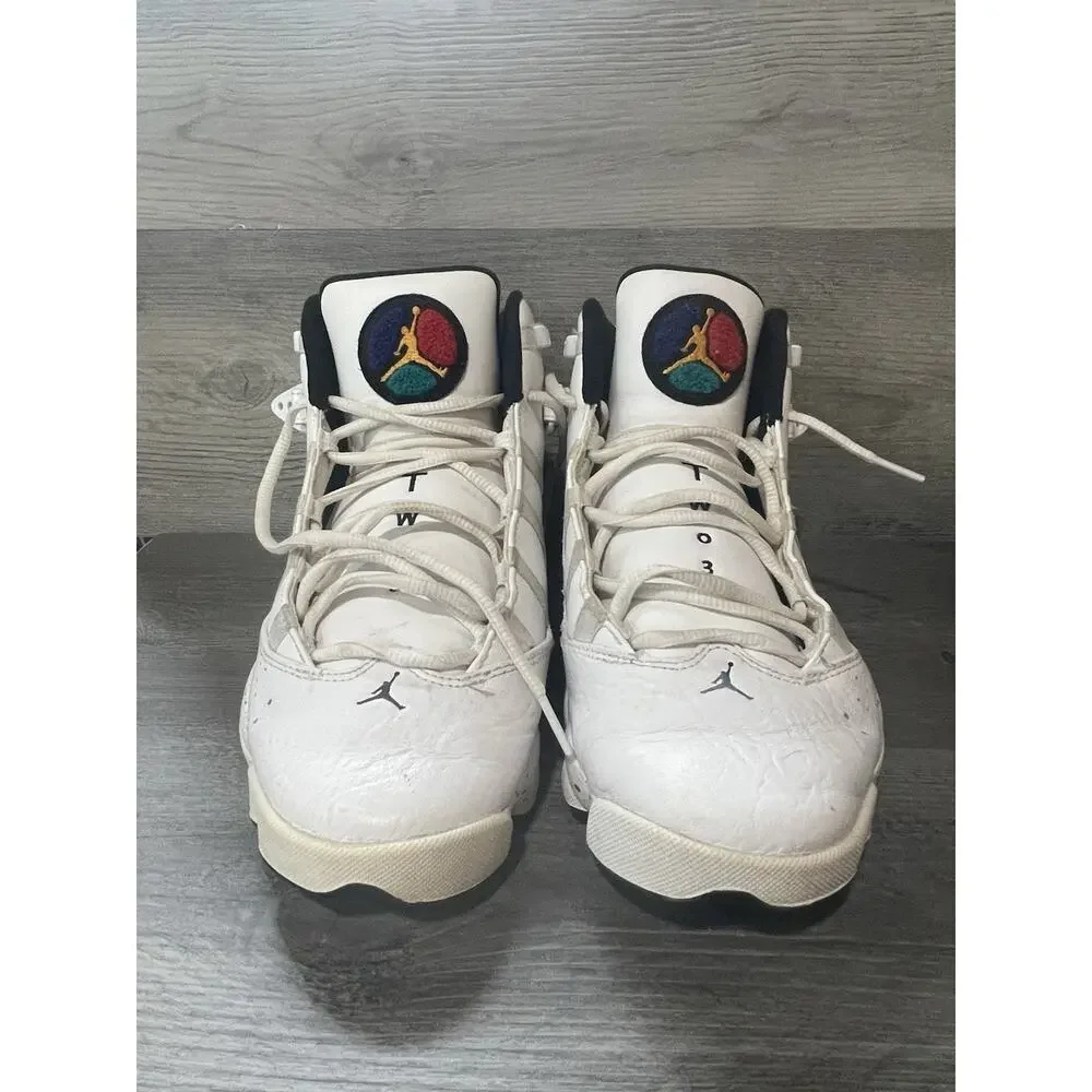 Air Jordan 6 Rings Confetti Paint Splatter Sneakers 322992-100 Men Sz 8.5